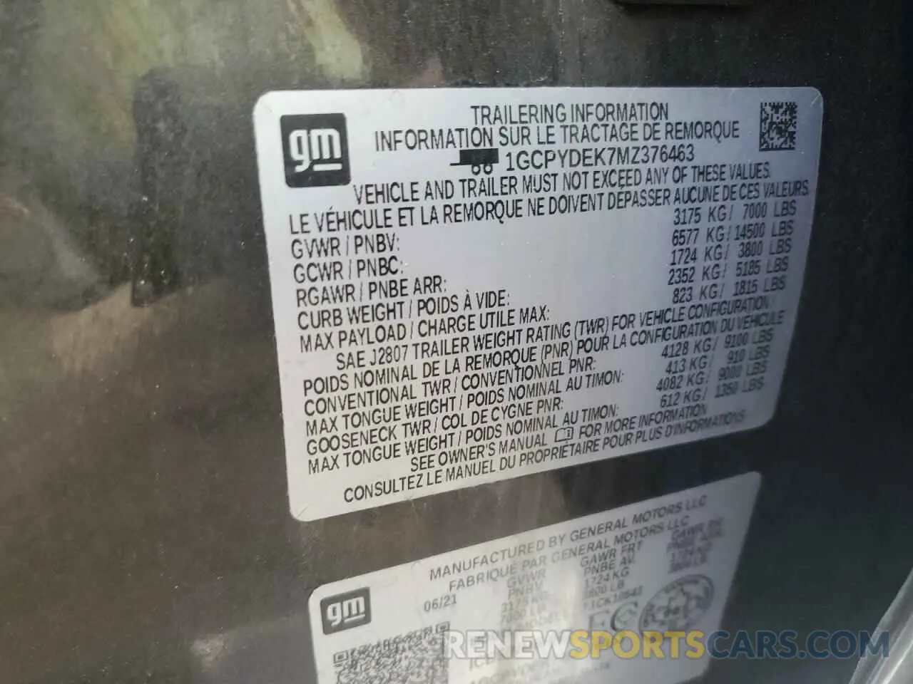 13 Photograph of a damaged car 1GCPYDEK7MZ376463 CHEVROLET ALL Models 2021