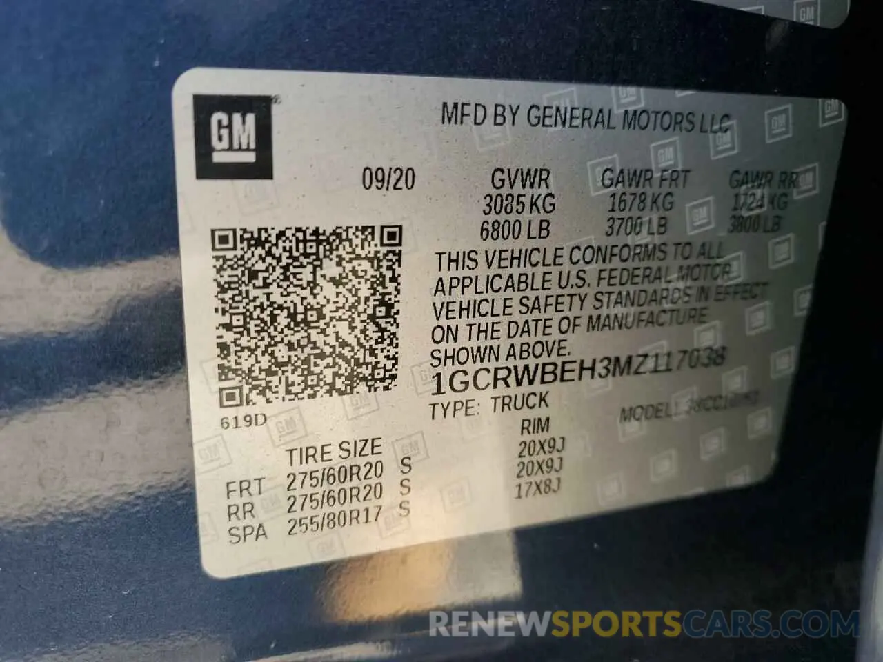 12 Photograph of a damaged car 1GCRWBEH3MZ117038 CHEVROLET ALL Models 2021