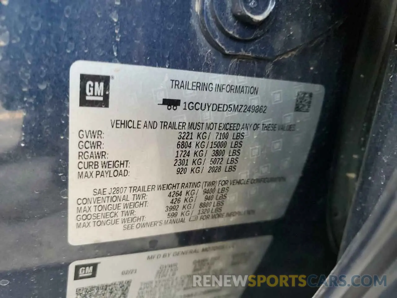 12 Photograph of a damaged car 1GCUYDED5MZ249862 CHEVROLET ALL Models 2021