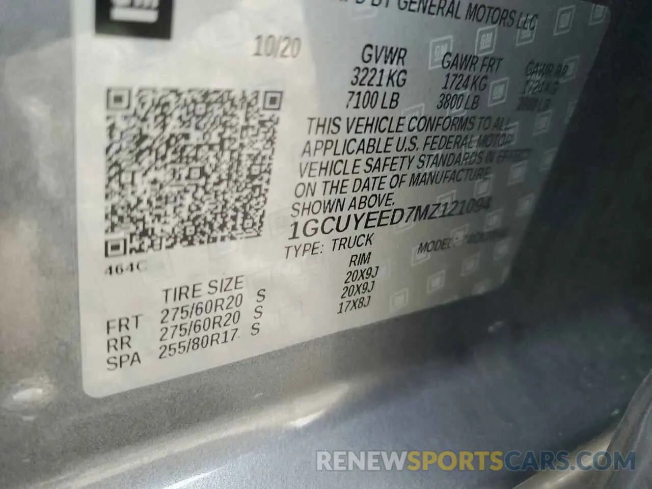 15 Photograph of a damaged car 1GCUYEED7MZ121094 CHEVROLET ALL Models 2021
