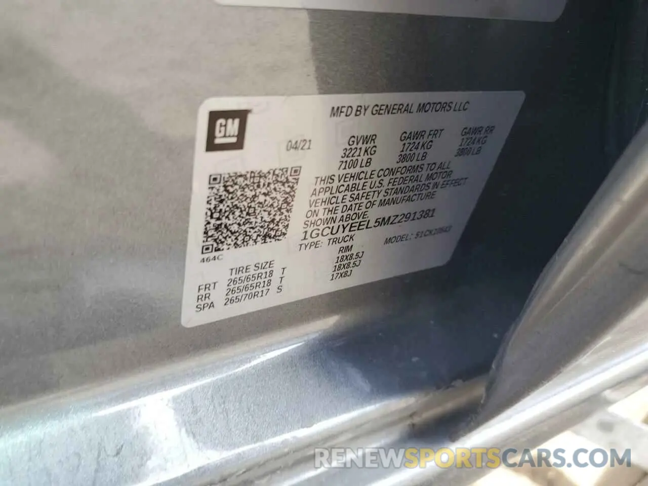 12 Photograph of a damaged car 1GCUYEEL5MZ291381 CHEVROLET ALL Models 2021