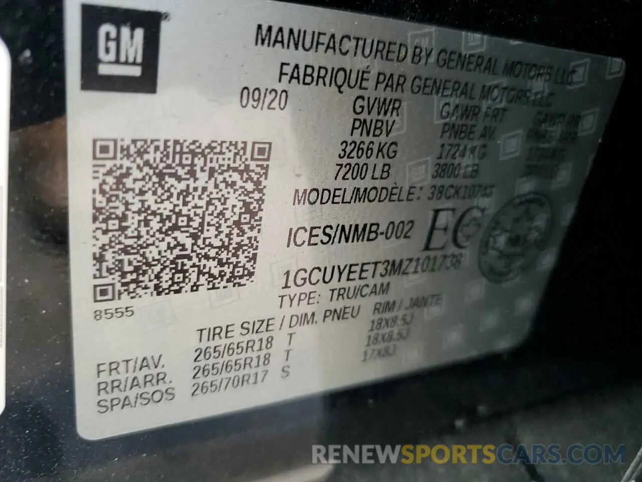 12 Photograph of a damaged car 1GCUYEET3MZ101738 CHEVROLET ALL Models 2021