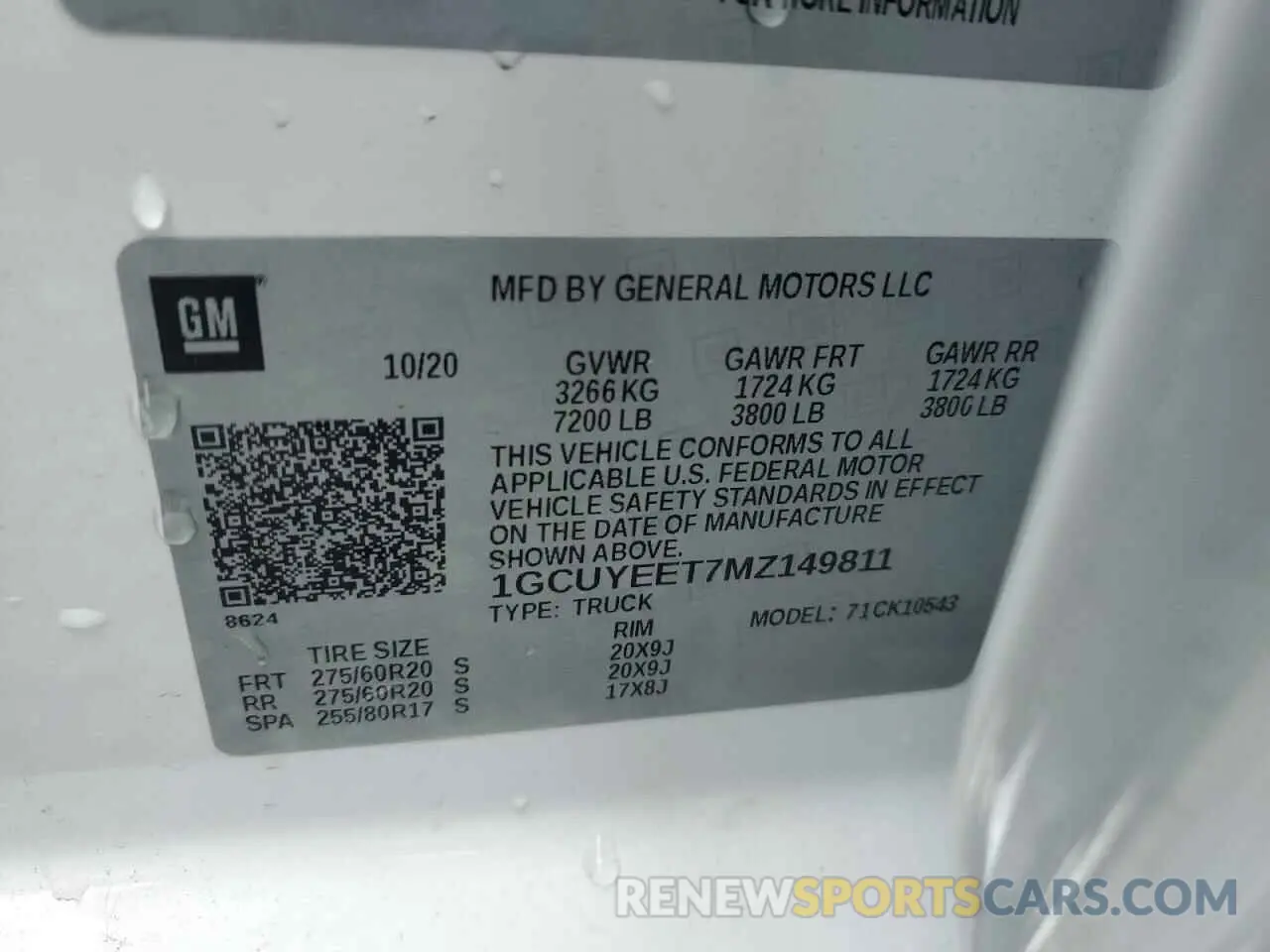 12 Photograph of a damaged car 1GCUYEET7MZ149811 CHEVROLET ALL Models 2021