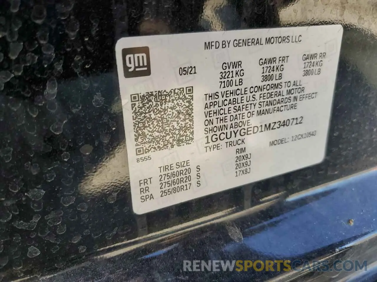 12 Photograph of a damaged car 1GCUYGED1MZ340712 CHEVROLET ALL Models 2021