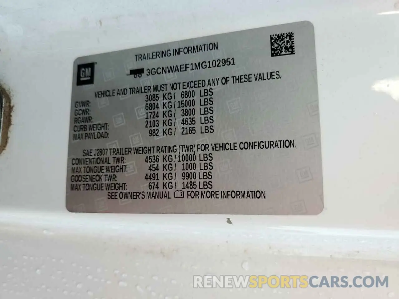 13 Photograph of a damaged car 3GCNWAEF1MG102951 CHEVROLET ALL Models 2021