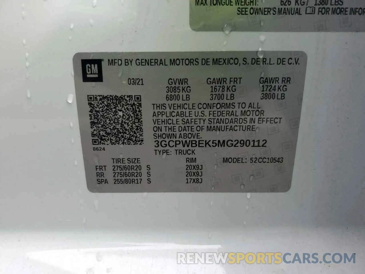 13 Photograph of a damaged car 3GCPWBEK5MG290112 CHEVROLET ALL Models 2021