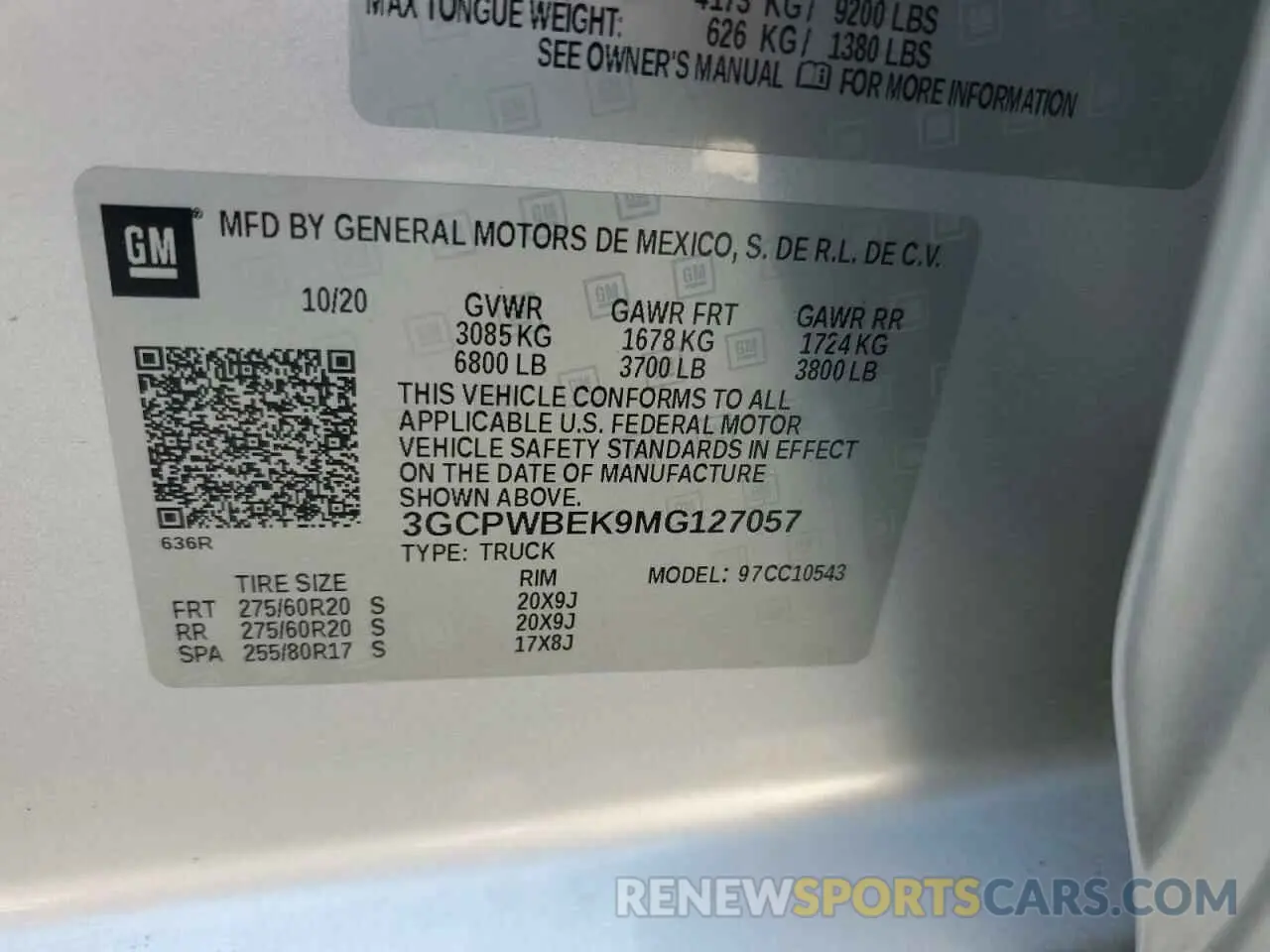 15 Photograph of a damaged car 3GCPWBEK9MG127057 CHEVROLET ALL Models 2021