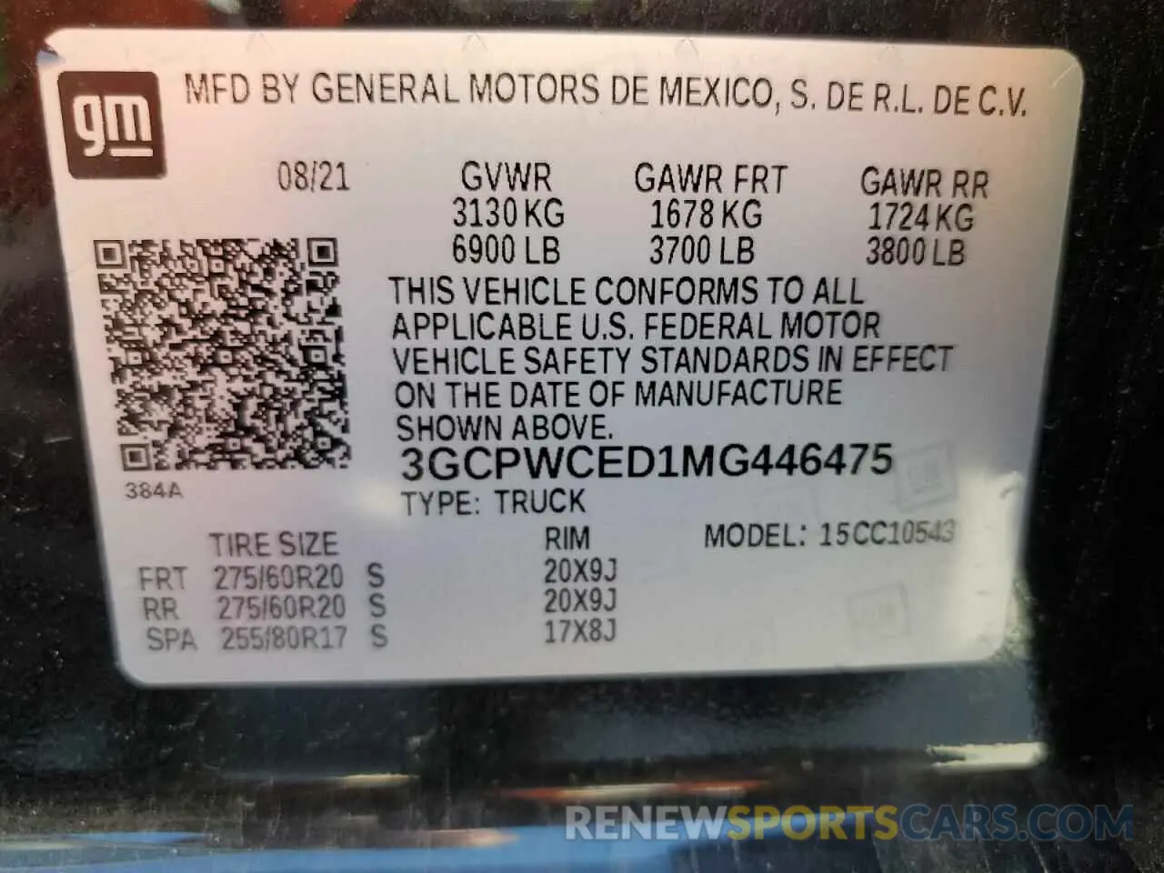 13 Photograph of a damaged car 3GCPWCED1MG446475 CHEVROLET ALL Models 2021