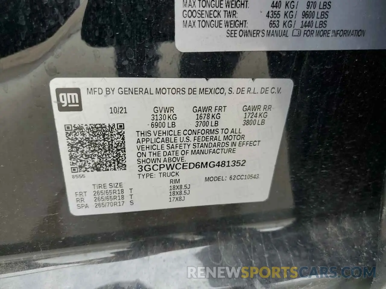 12 Photograph of a damaged car 3GCPWCED6MG481352 CHEVROLET ALL Models 2021