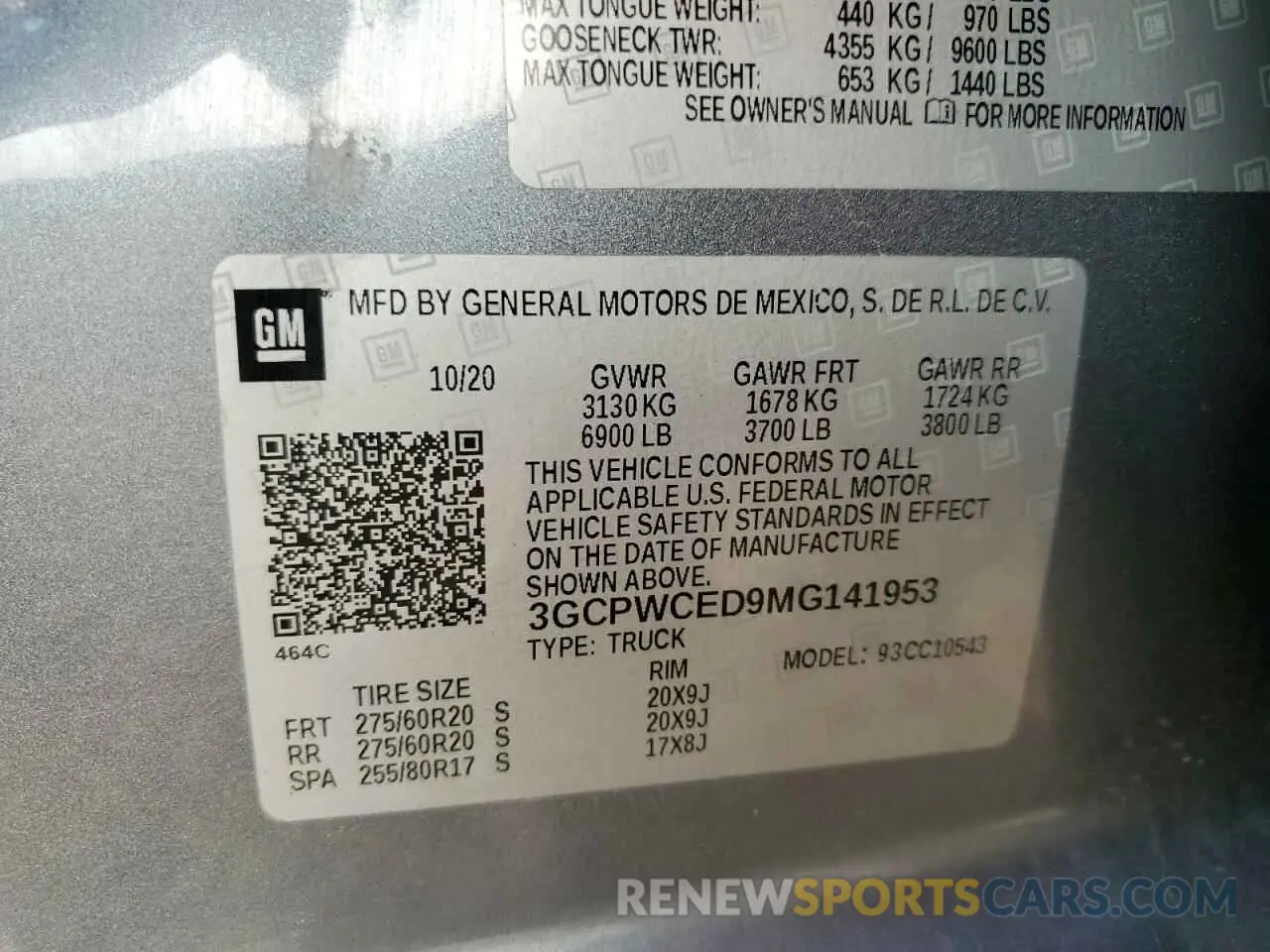12 Photograph of a damaged car 3GCPWCED9MG141953 CHEVROLET ALL Models 2021