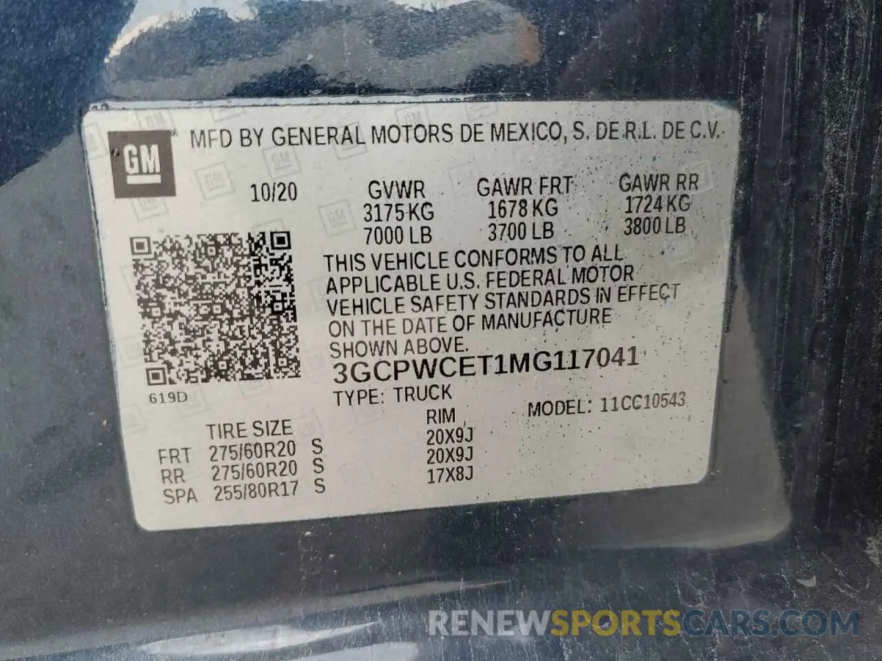 12 Photograph of a damaged car 3GCPWCET1MG117041 CHEVROLET ALL Models 2021