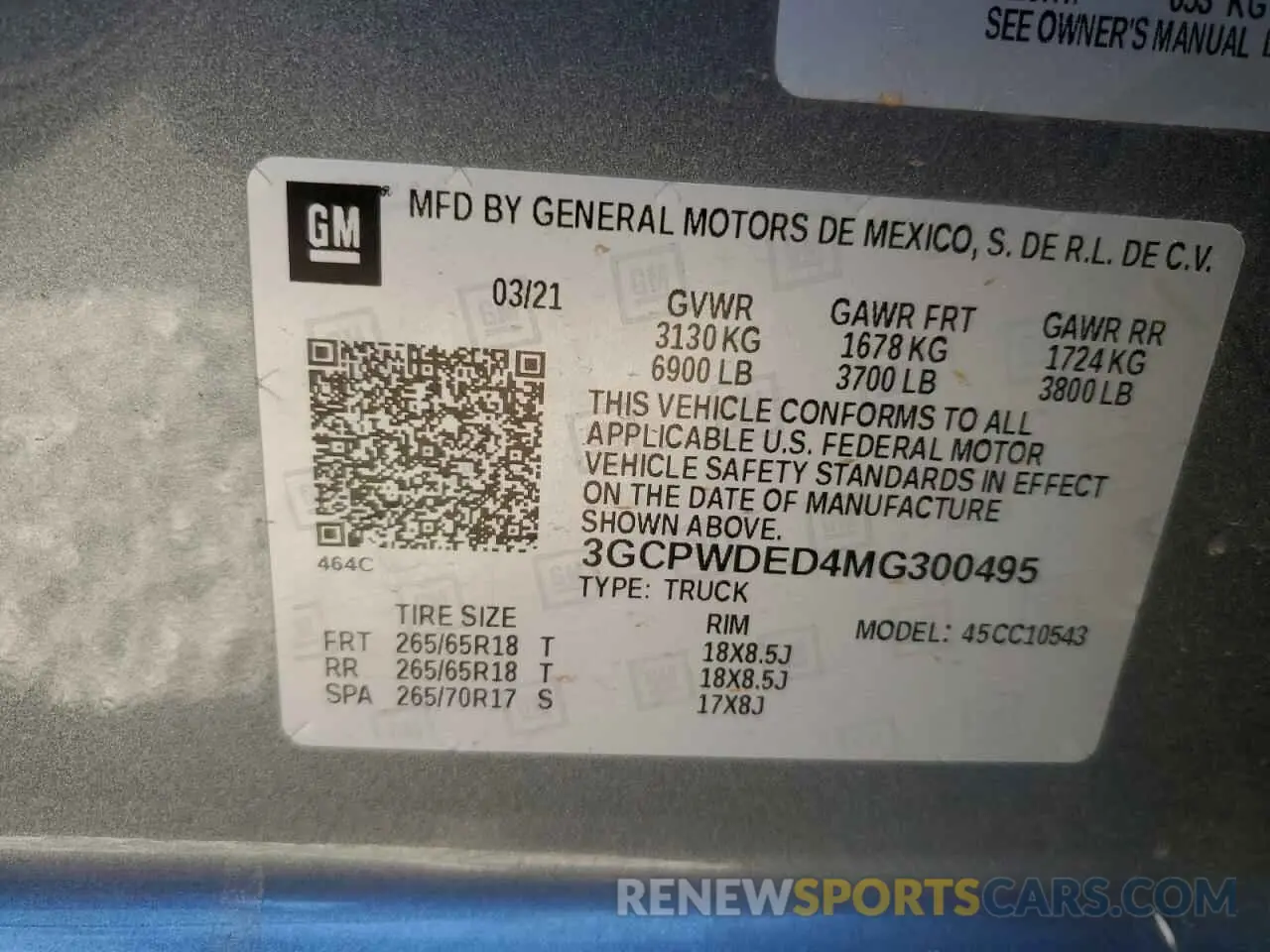 14 Photograph of a damaged car 3GCPWDED4MG300495 CHEVROLET ALL Models 2021