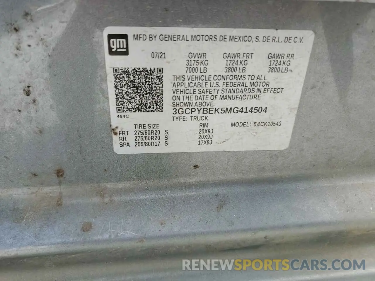 12 Photograph of a damaged car 3GCPYBEK5MG414504 CHEVROLET ALL Models 2021