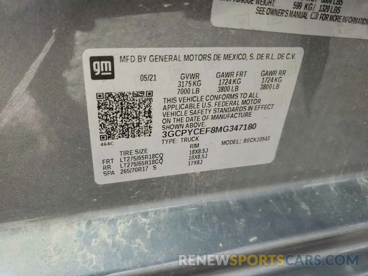 12 Photograph of a damaged car 3GCPYCEF8MG347180 CHEVROLET ALL Models 2021