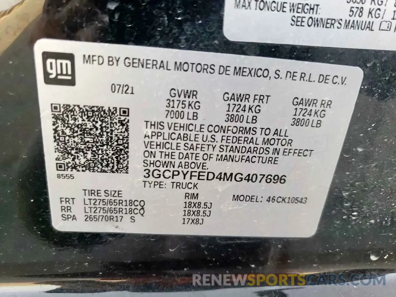 13 Photograph of a damaged car 3GCPYFED4MG407696 CHEVROLET ALL Models 2021