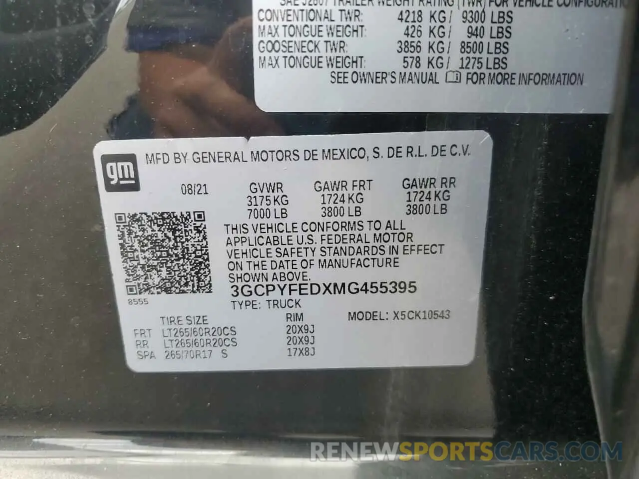 12 Photograph of a damaged car 3GCPYFEDXMG455395 CHEVROLET ALL Models 2021