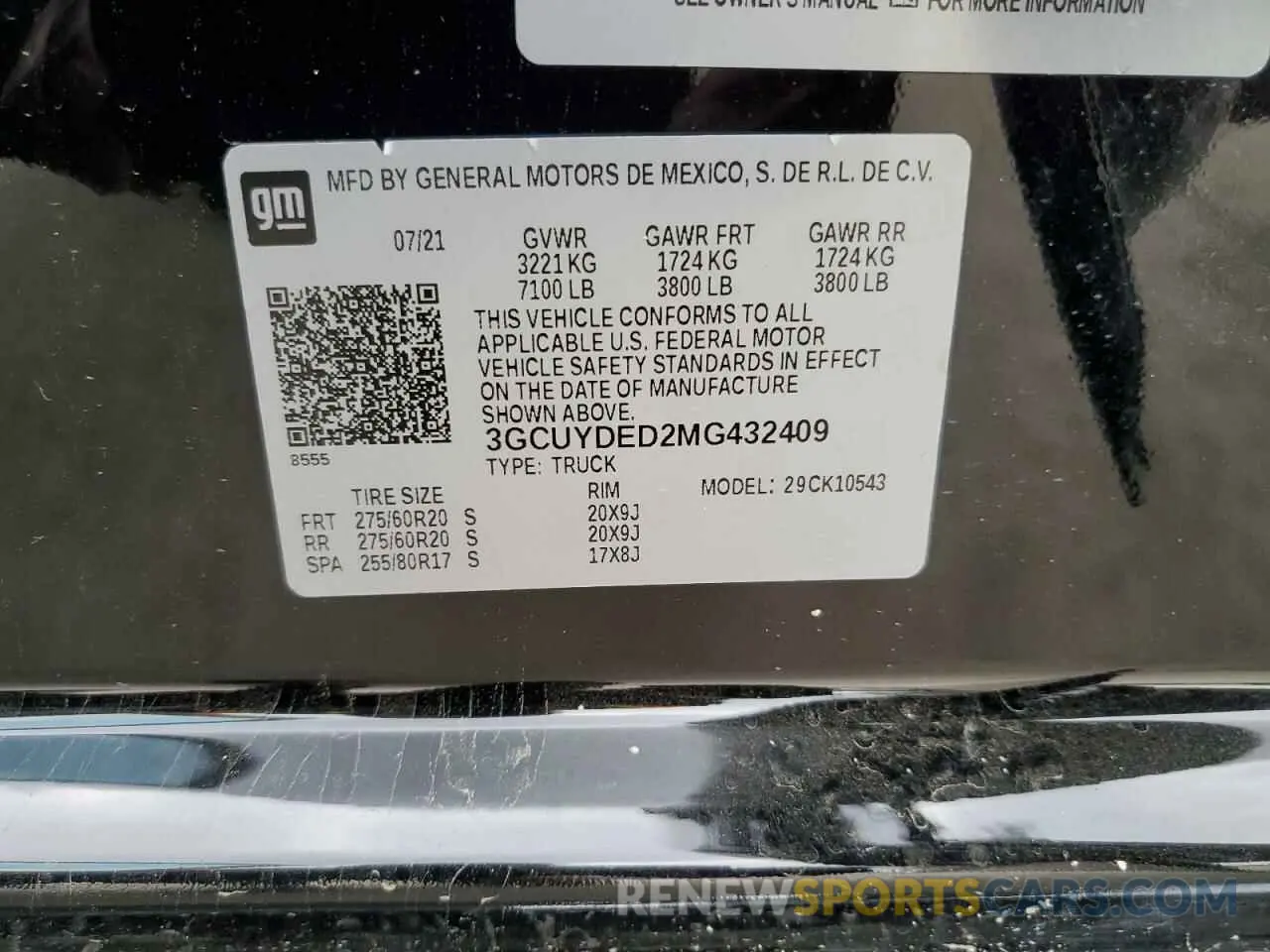 13 Photograph of a damaged car 3GCUYDED2MG432409 CHEVROLET ALL Models 2021