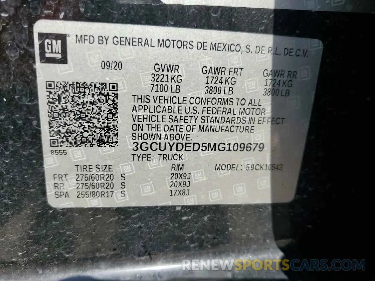 13 Photograph of a damaged car 3GCUYDED5MG109679 CHEVROLET ALL Models 2021