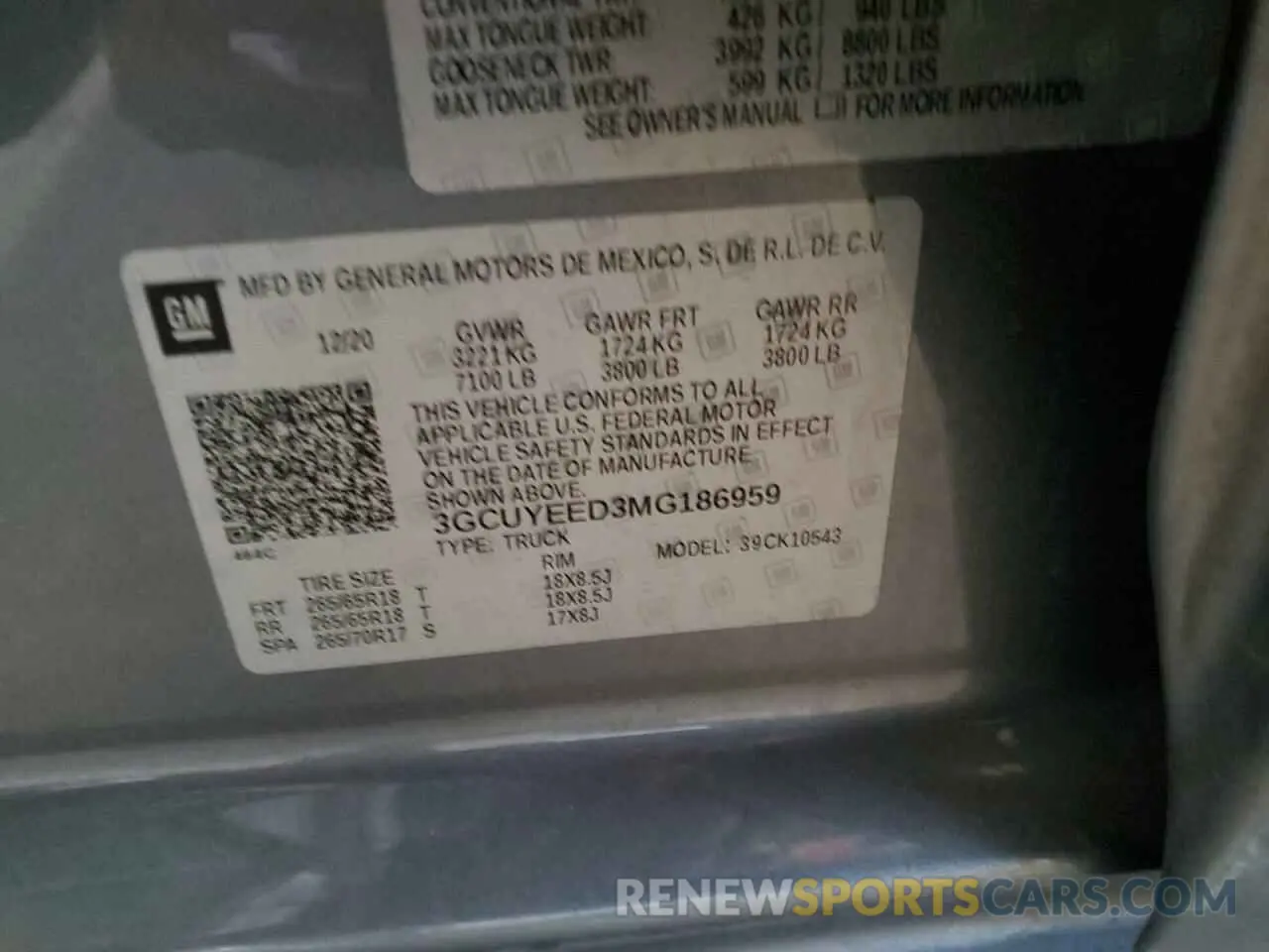 13 Photograph of a damaged car 3GCUYEED3MG186959 CHEVROLET ALL Models 2021