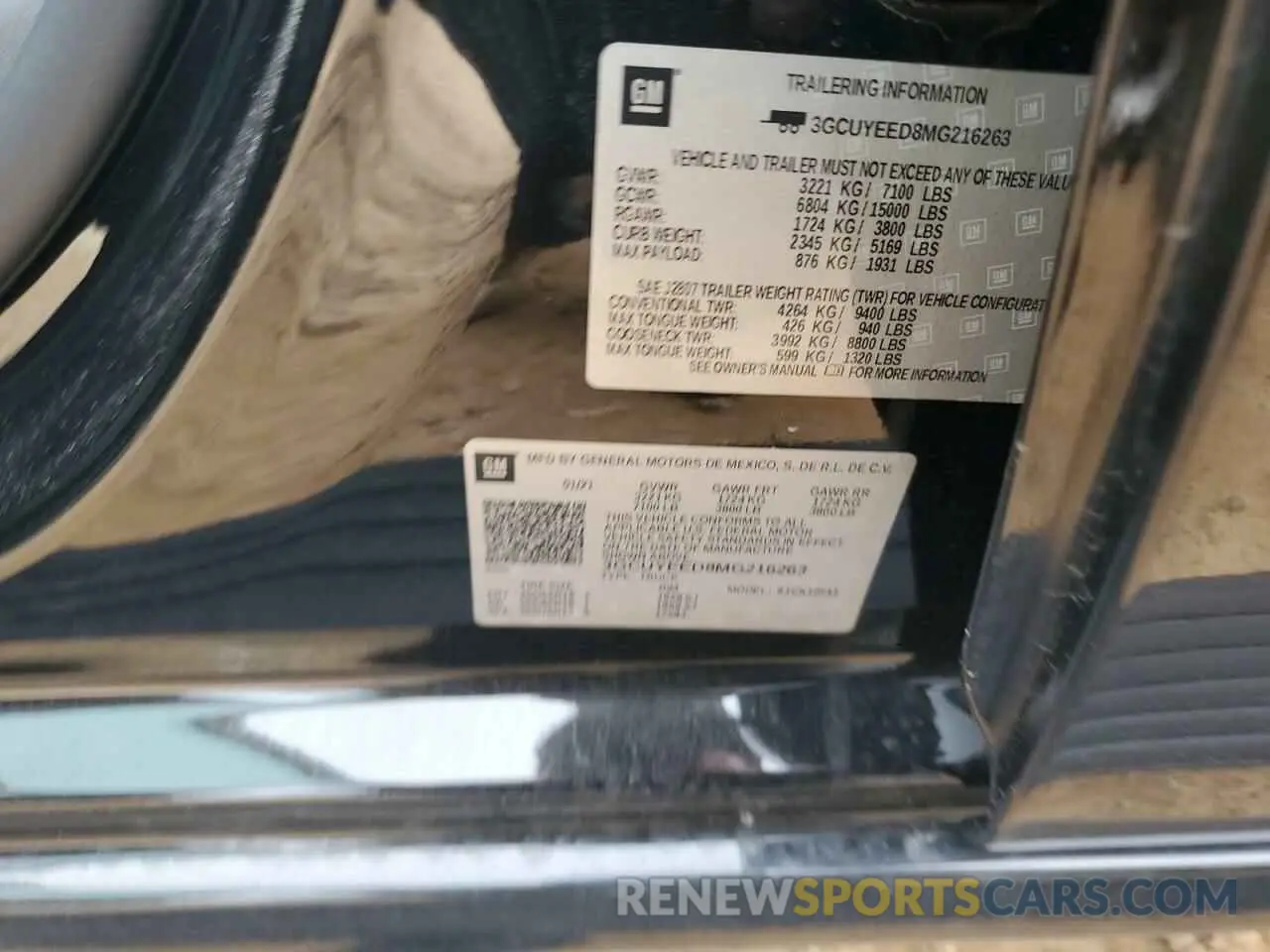14 Photograph of a damaged car 3GCUYEED8MG216263 CHEVROLET ALL Models 2021