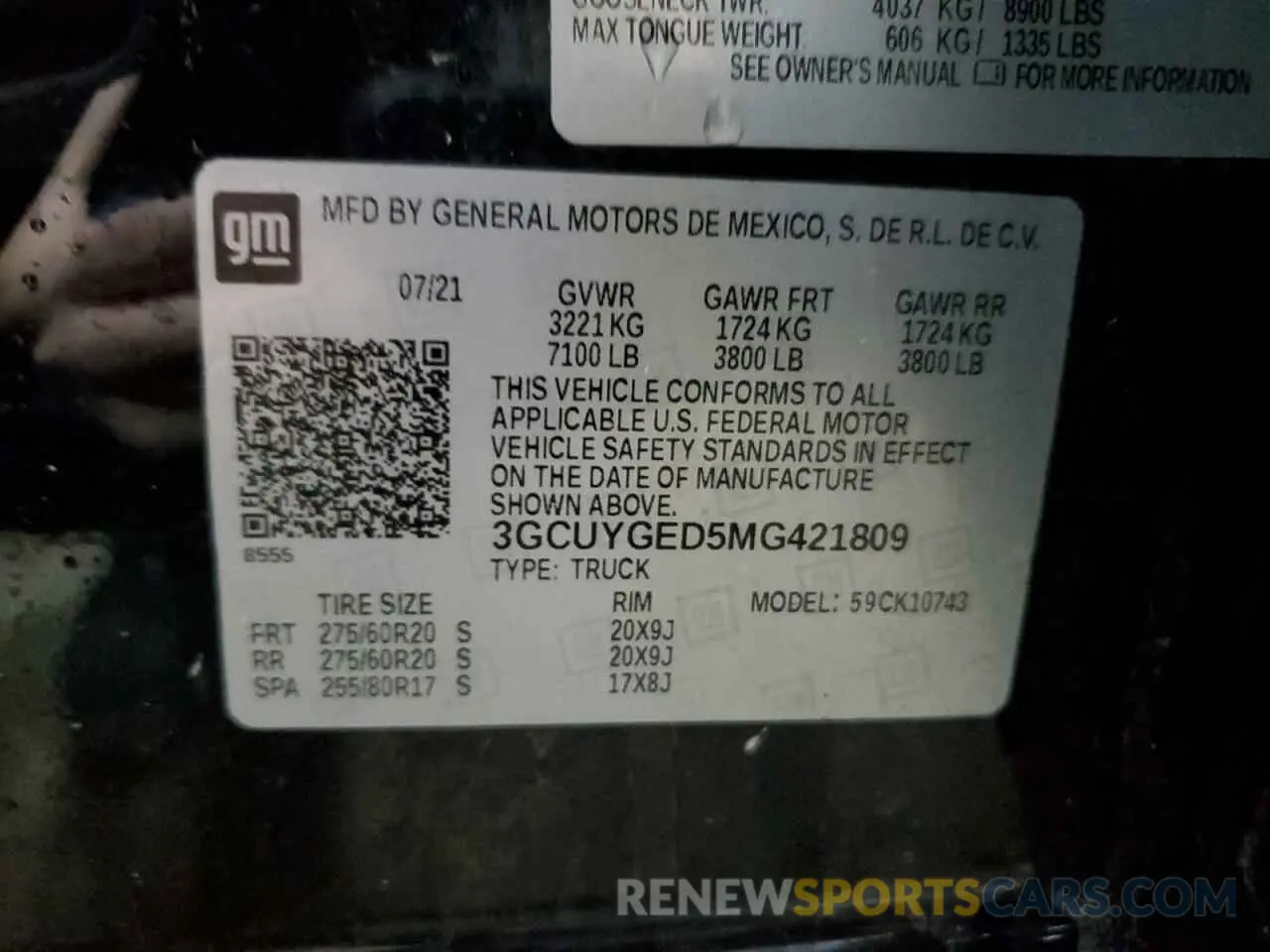12 Photograph of a damaged car 3GCUYGED5MG421809 CHEVROLET ALL Models 2021