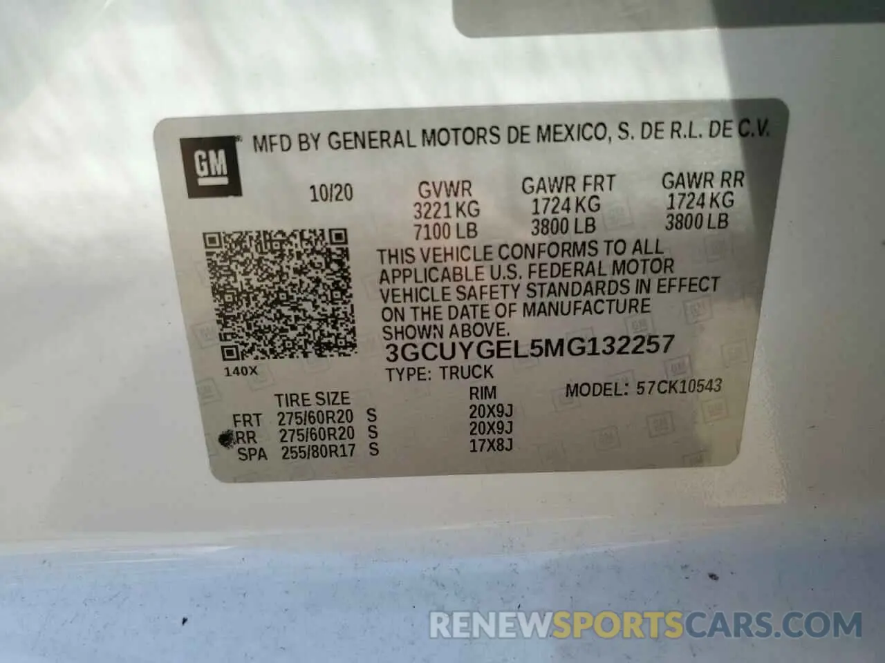 12 Photograph of a damaged car 3GCUYGEL5MG132257 CHEVROLET ALL Models 2021