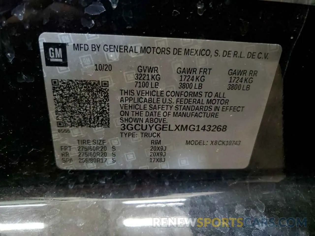 14 Photograph of a damaged car 3GCUYGELXMG143268 CHEVROLET ALL Models 2021