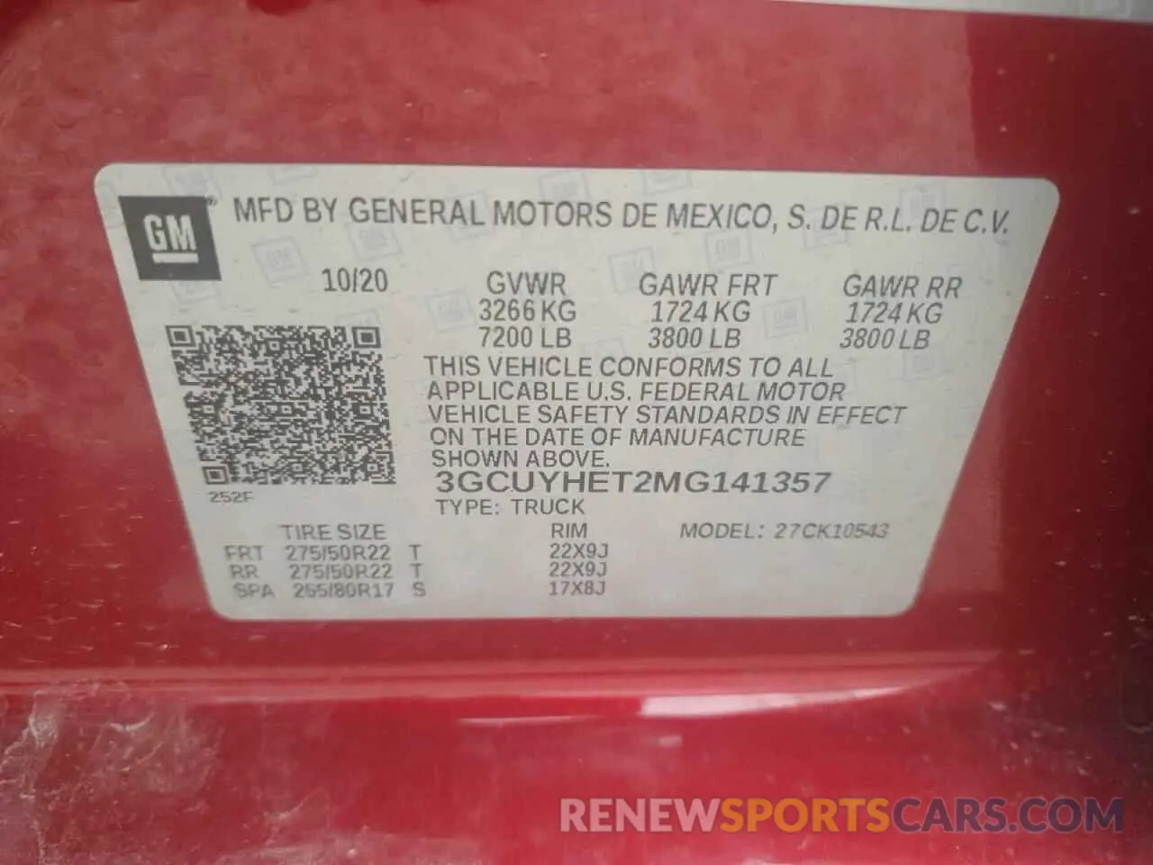 12 Photograph of a damaged car 3GCUYHET2MG141357 CHEVROLET ALL Models 2021