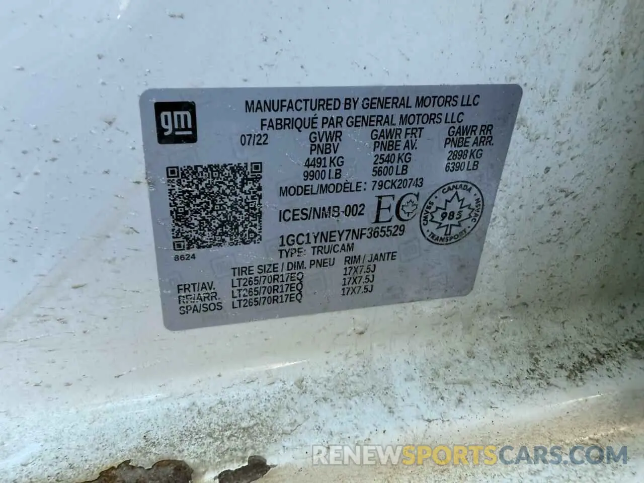 11 Photograph of a damaged car 1GC1YNEY7NF365529 CHEVROLET ALL Models 2022