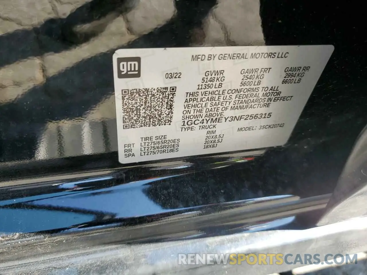 12 Photograph of a damaged car 1GC4YMEY3NF256315 CHEVROLET ALL Models 2022
