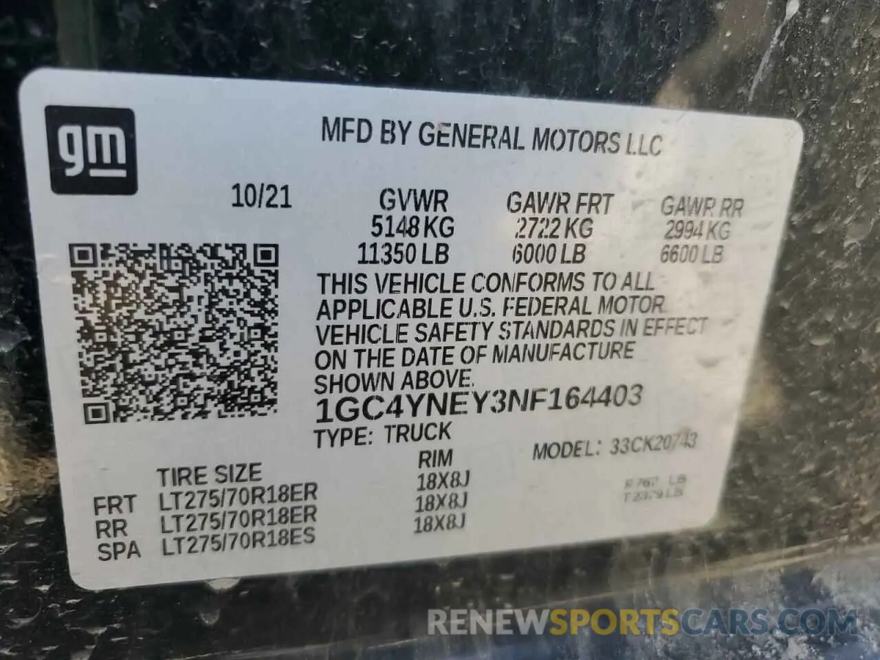 13 Photograph of a damaged car 1GC4YNEY3NF164403 CHEVROLET ALL Models 2022