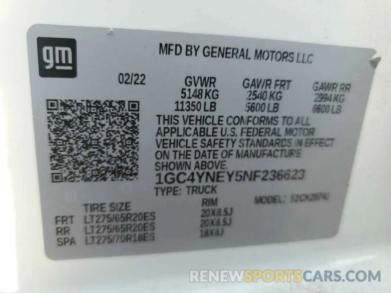 13 Photograph of a damaged car 1GC4YNEY5NF236623 CHEVROLET ALL Models 2022