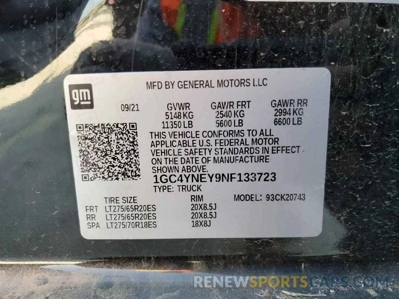 14 Photograph of a damaged car 1GC4YNEY9NF133723 CHEVROLET ALL Models 2022
