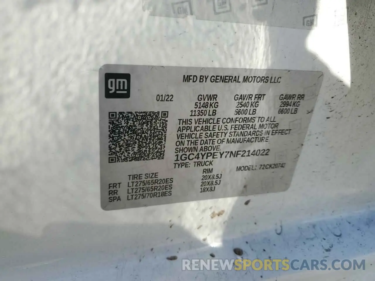 14 Photograph of a damaged car 1GC4YPEY7NF214022 CHEVROLET ALL Models 2022