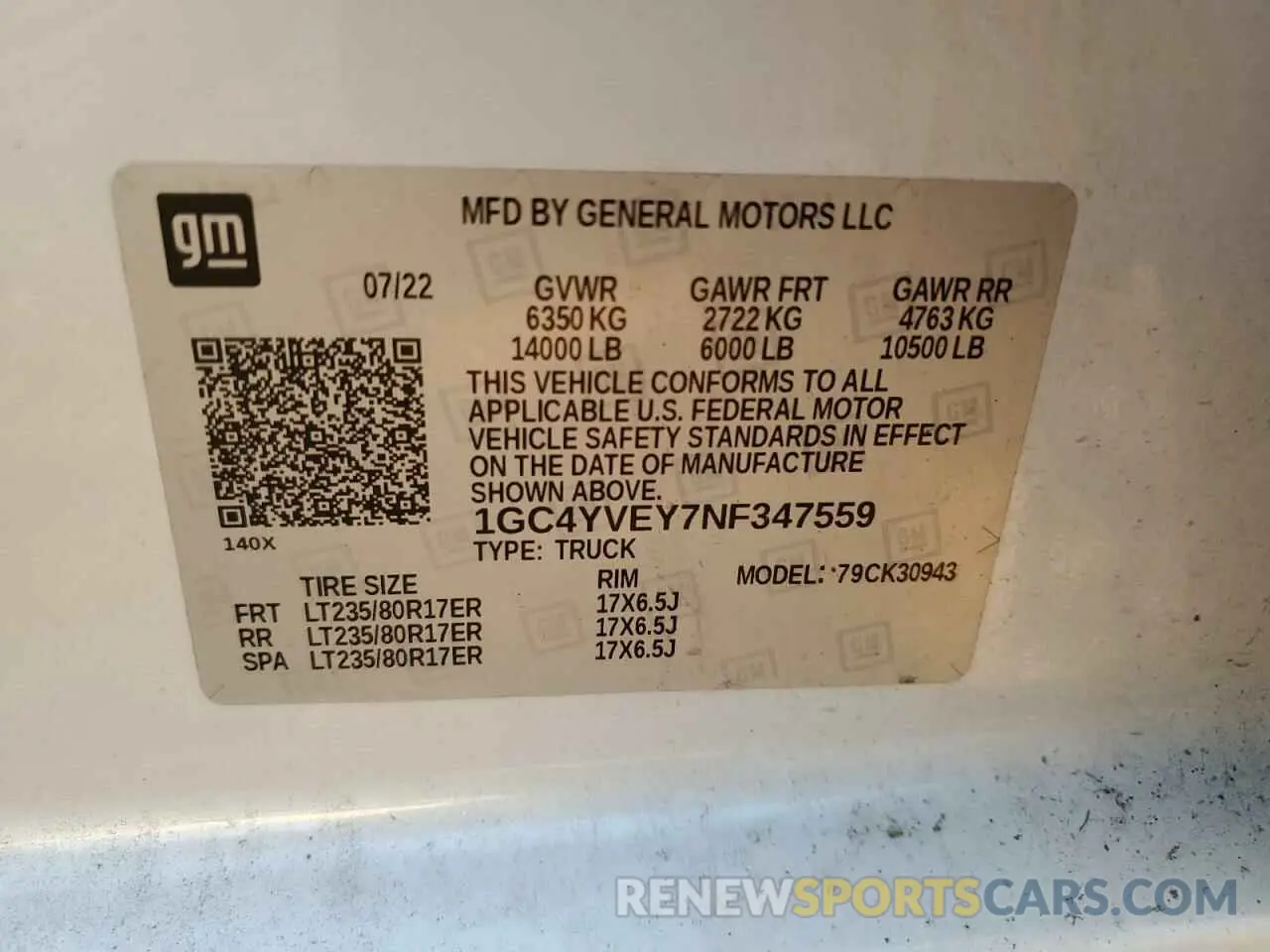 10 Photograph of a damaged car 1GC4YVEY7NF347559 CHEVROLET ALL Models 2022
