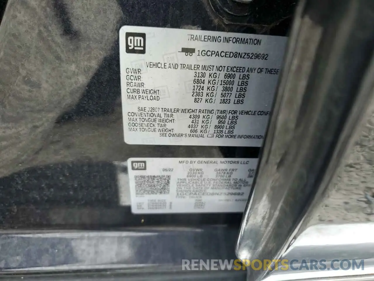 12 Photograph of a damaged car 1GCPACED8NZ529692 CHEVROLET ALL Models 2022