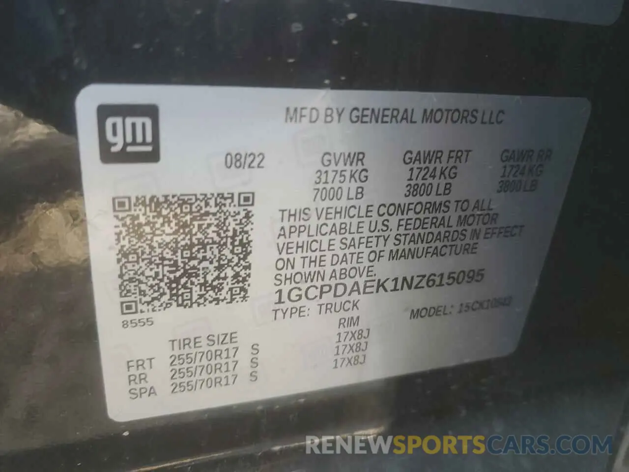 15 Photograph of a damaged car 1GCPDAEK1NZ615095 CHEVROLET ALL Models 2022