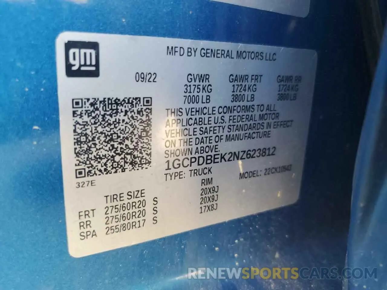 12 Photograph of a damaged car 1GCPDBEK2NZ623812 CHEVROLET All Models 2022
