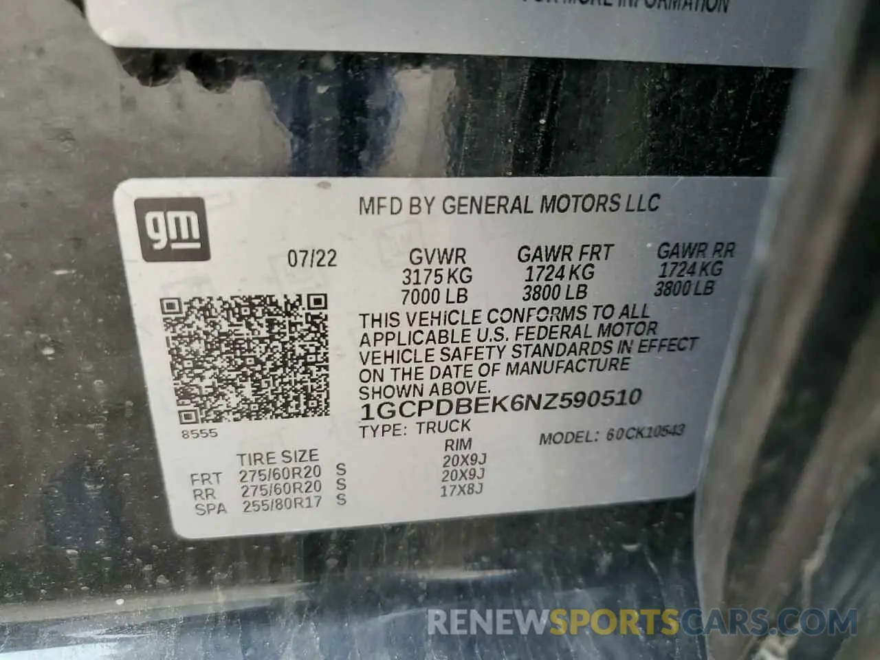 14 Photograph of a damaged car 1GCPDBEK6NZ590510 CHEVROLET ALL Models 2022