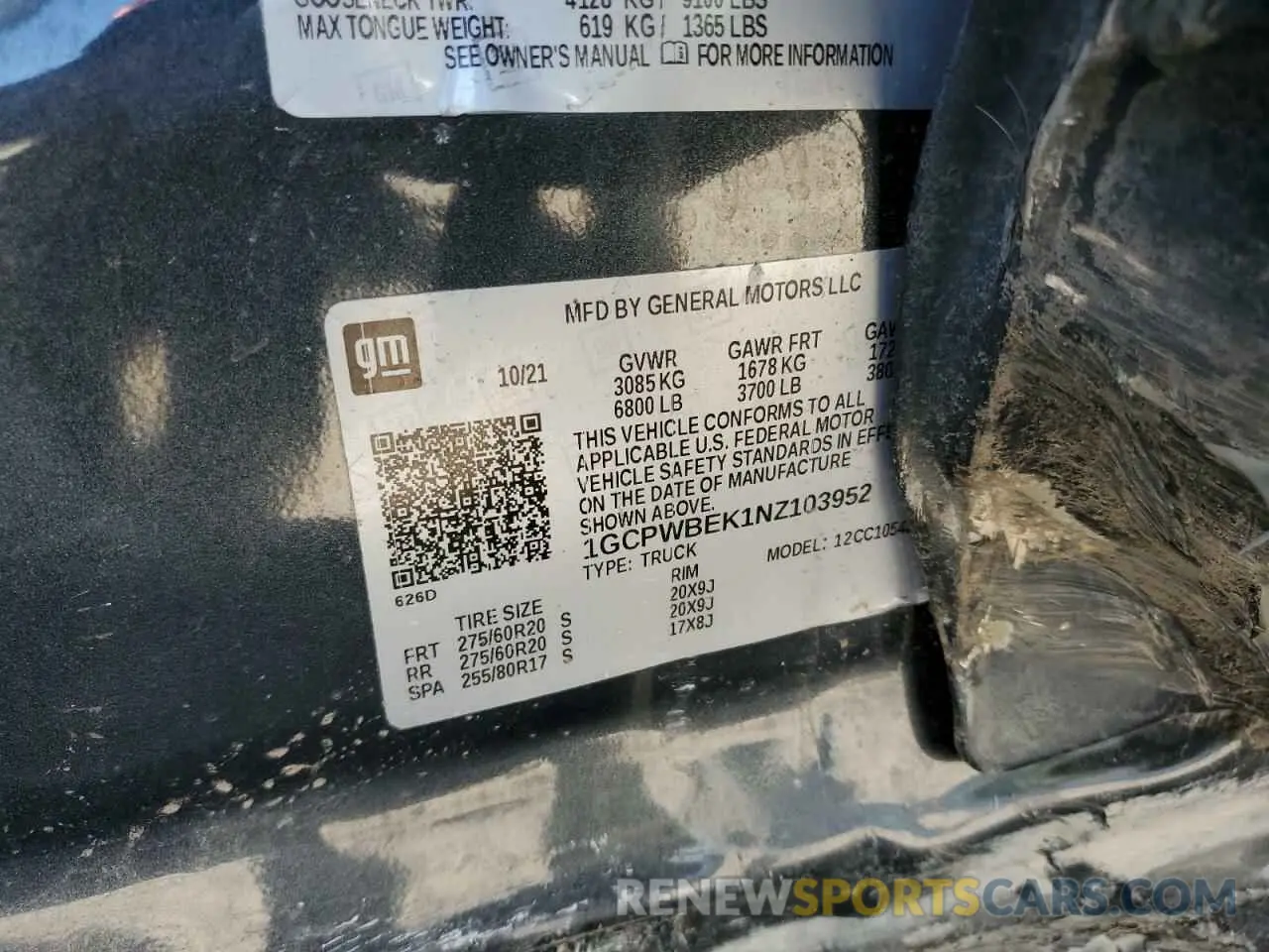 15 Photograph of a damaged car 1GCPWBEK1NZ103952 CHEVROLET ALL Models 2022