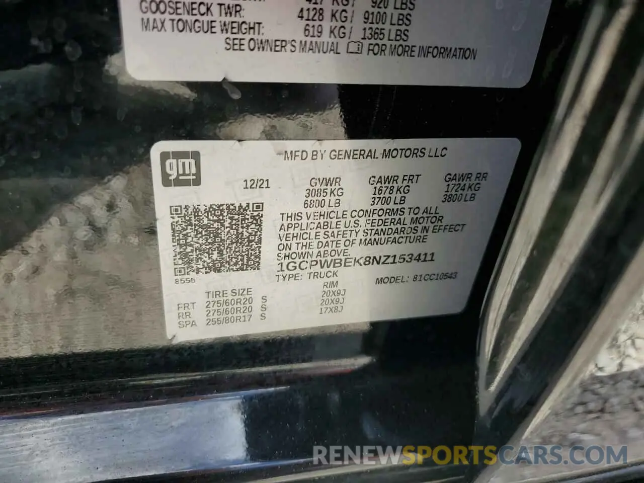 12 Photograph of a damaged car 1GCPWBEK8NZ153411 CHEVROLET ALL Models 2022