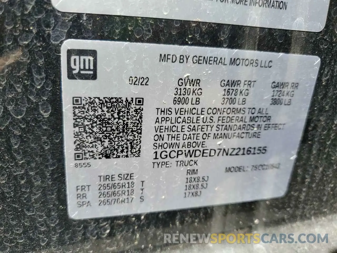 13 Photograph of a damaged car 1GCPWDED7NZ216155 CHEVROLET ALL Models 2022