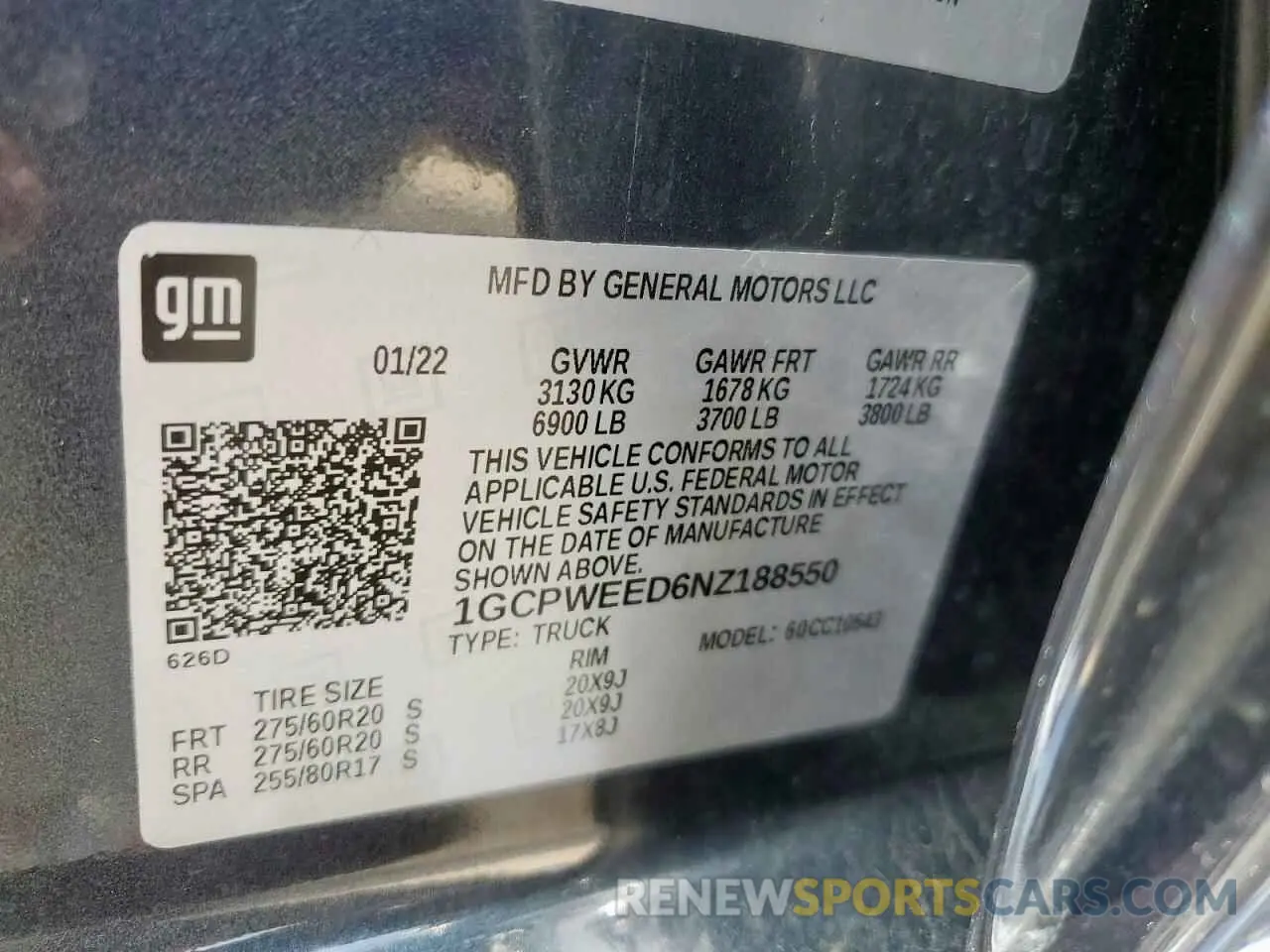 12 Photograph of a damaged car 1GCPWEED6NZ188550 CHEVROLET ALL Models 2022