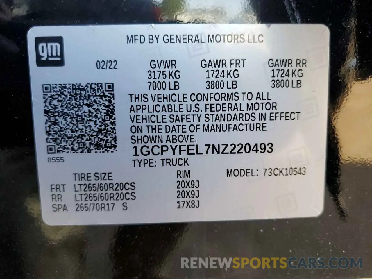 14 Photograph of a damaged car 1GCPYFEL7NZ220493 CHEVROLET ALL Models 2022