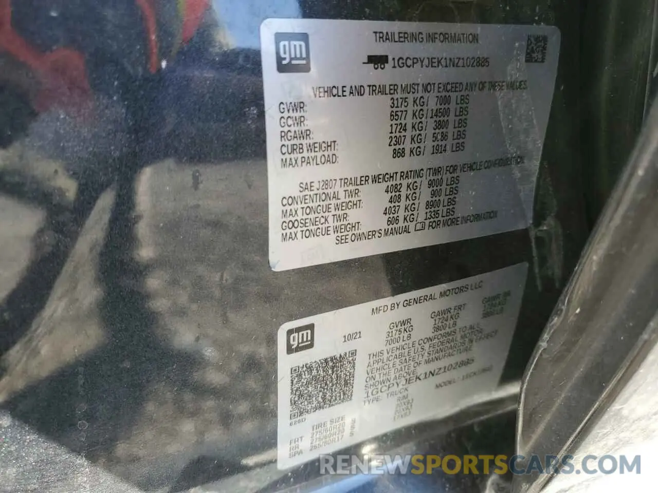 14 Photograph of a damaged car 1GCPYJEK1NZ102885 CHEVROLET ALL Models 2022