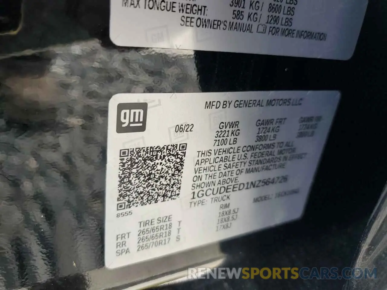 12 Photograph of a damaged car 1GCUDEED1NZ564726 CHEVROLET ALL Models 2022