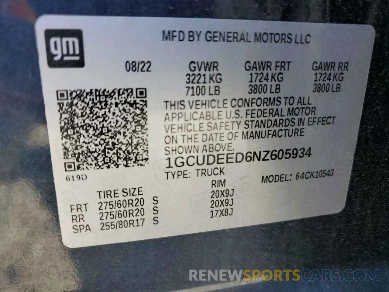 13 Photograph of a damaged car 1GCUDEED6NZ605934 CHEVROLET ALL Models 2022
