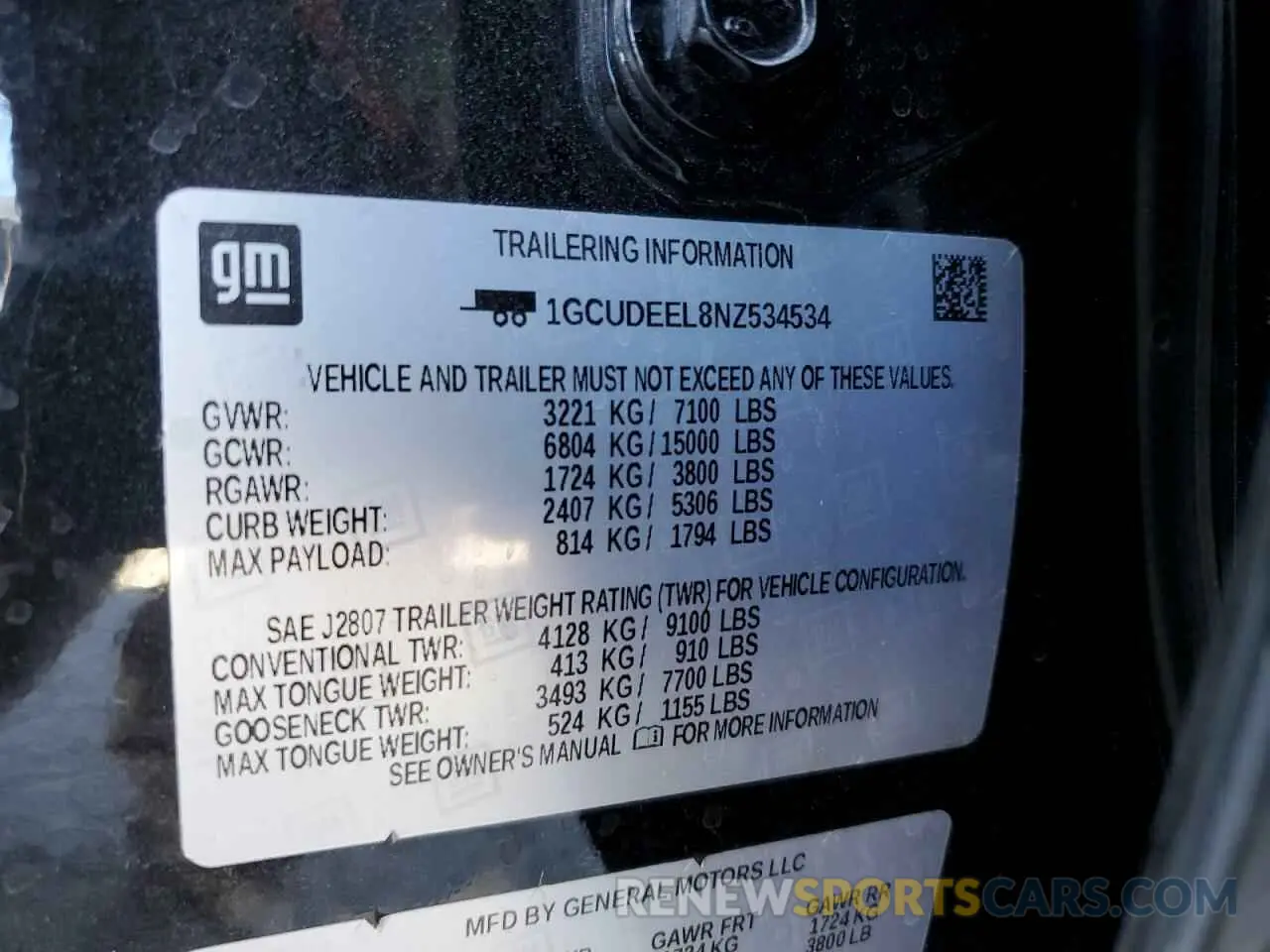 13 Photograph of a damaged car 1GCUDEEL8NZ534534 CHEVROLET ALL Models 2022