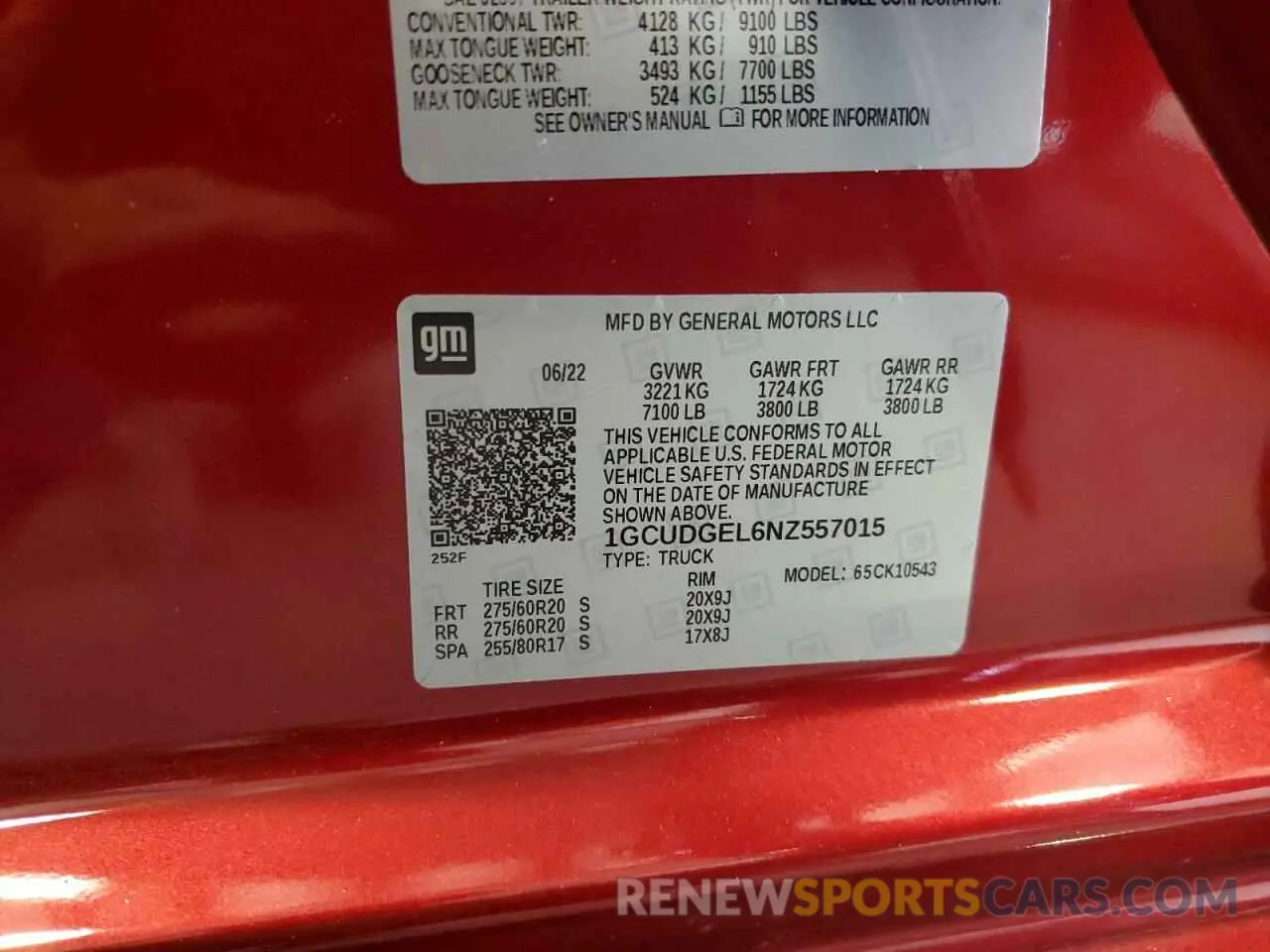 12 Photograph of a damaged car 1GCUDGEL6NZ557015 CHEVROLET ALL Models 2022