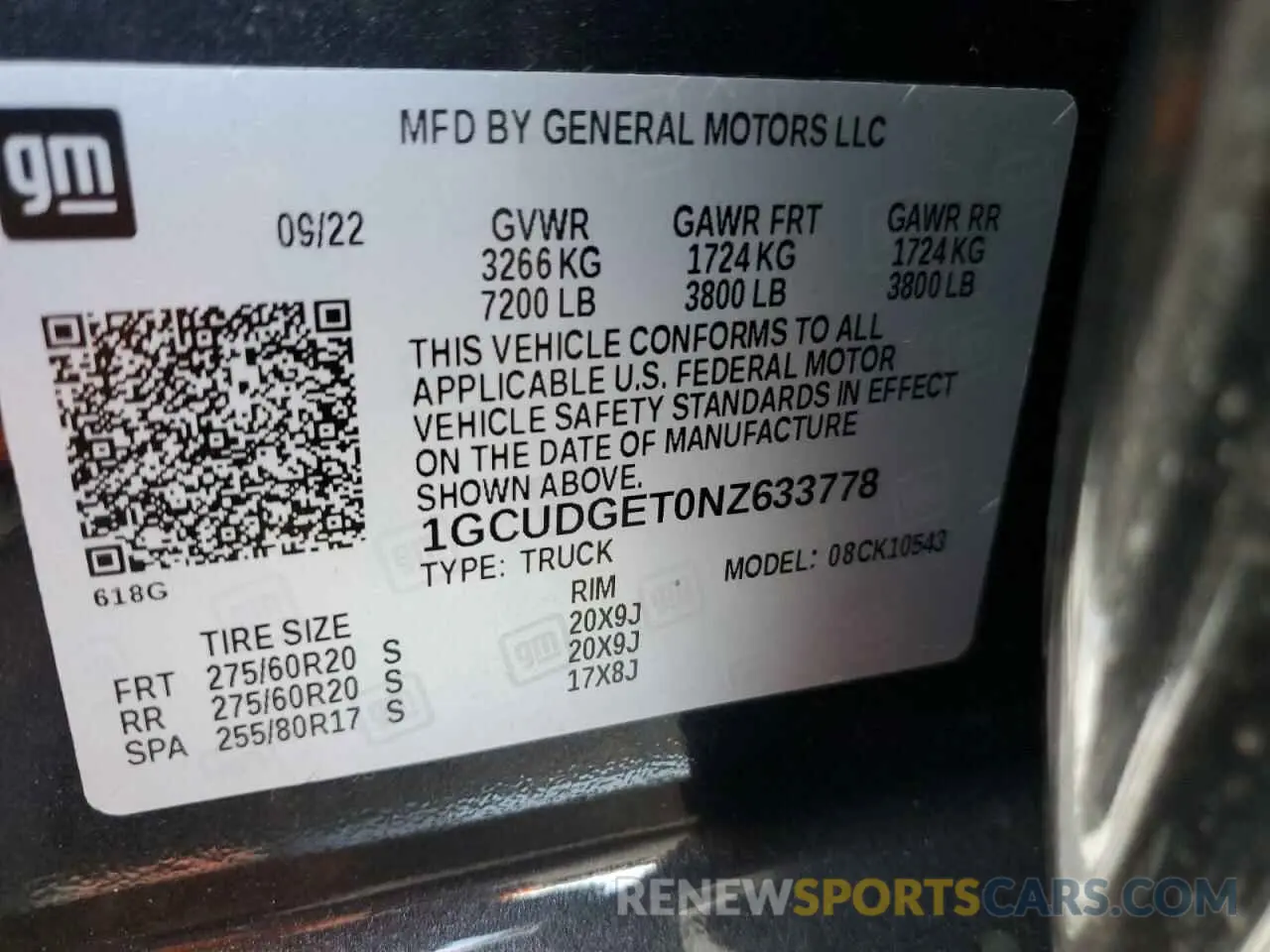 12 Photograph of a damaged car 1GCUDGET0NZ633778 CHEVROLET ALL Models 2022